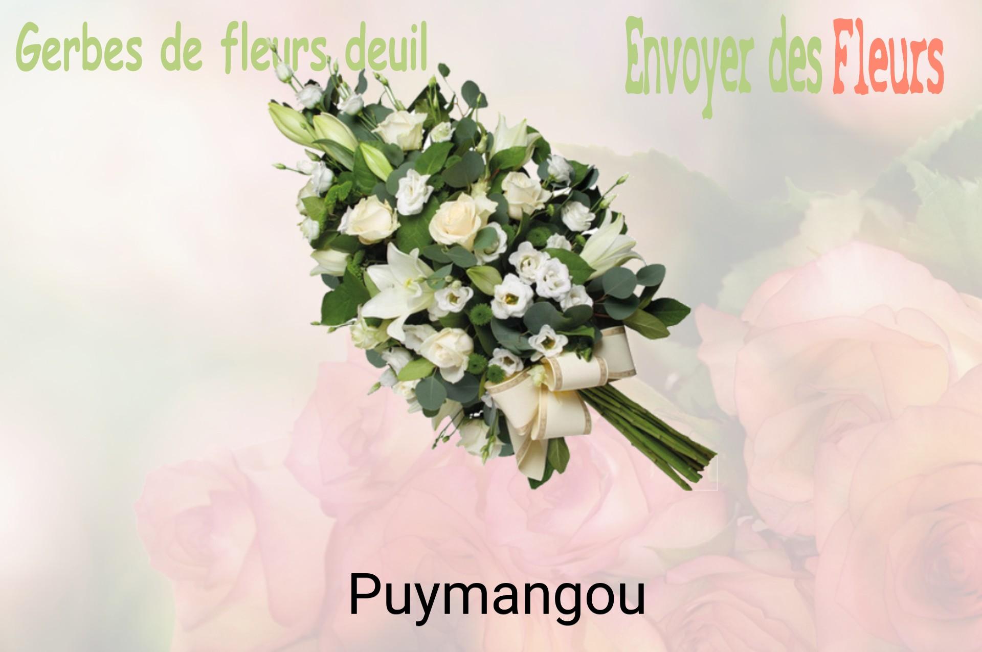 Gerbe de fleurs de deuil livrée à Puymangou
